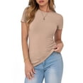 thumbnail image 2 of Fantaslook Slim Fit Tops for Women Short Sleeve Crew Neck Shirts Stretch Basic Casual T Shirts, 2 of 7