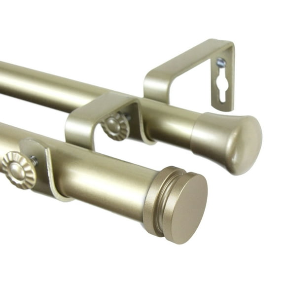 Rod Desyne Bun 1" Double Curtain Rod - Light Gold