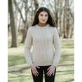 thumbnail image 2 of SAOL 100% Merino Wool Aran Women's Irish Cable Knit Sweater Fisherman Side Button Fit Pullover Made in Ireland, 2 of 7