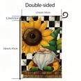 thumbnail image 3 of PHYHOO Sunflower Gnome Garden Flag Double Sided Buffalo Plaid Farmhouse Welcome Yard Flag Spring Summer Seasonal Outdoor Decor White, 3 of 6
