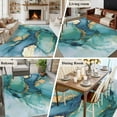 thumbnail image 5 of Rectangle Area Rugs 8 x 10 Ft, Turquoise Marble Non-Slip Residential Carpet, Abstract Minimalist Art Ombre Blue Indoor Crawling Mats Runner Rugs for Living Room/Dining Room/Bedroom, 5 of 8