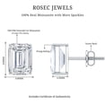thumbnail image 6 of Rosec Jewels Certified Moissanite Solitaire Stud Earrings for Women - 6X8 mm - D-VS1 Quality - with Screw Back - Ready to Gift, 925 Sterling Silver, 6 of 7