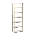 Mainstays 6Shelf Gold Metal Frame Bookcase, White