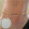 thumbnail image 5 of Simple Woman Anklets Casual/Sporty Golden Silver Color Chain Women 14K Yellow Gold Ankle Bracelet Jewelry, 5 of 6