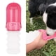 thumbnail image 3 of Botella de agua potable plegable portátil para viajes al aire libre para mascotas de silicona de 350 ml, hervidor para perros y gatos, color rosa, 3 of 11