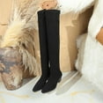thumbnail image 5 of Wensltd Women Fashion Over The Knee Boots Winter Trendy Retro Solid Color Long Calf Boots Comfortable Stylish Party High Heel for Women, 5 of 9