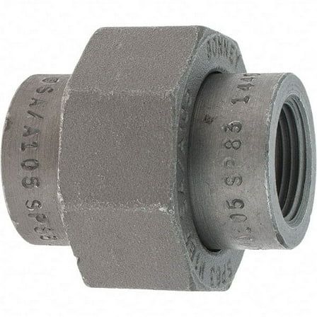 Made in USA Size 3/4", Class 3,000, Forged Carbon Steel Black Pipe Union 925 psi, Threaded End Connection