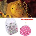 thumbnail image 2 of OTVIAP 500Pcs Beads Needles Quilting Pins in Pink Fabric Covered Pin Cushion Bottle Sewing Craft,Quilting Pins, Dressmaking Pins, 2 of 7