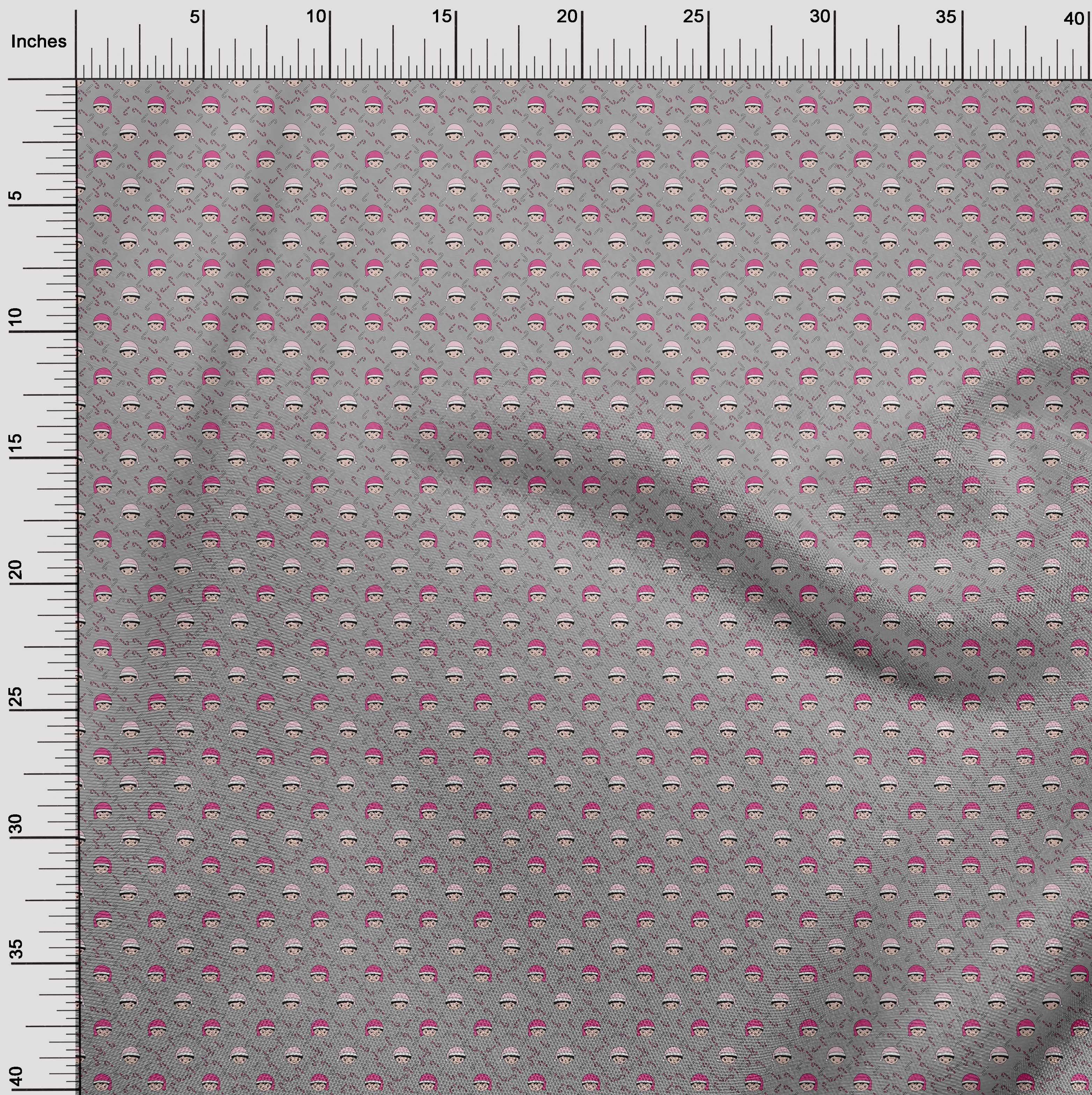 oneOone Polyester Spandex Gray Fabric Christmas Sewing Material Print Fabric By The Yard 56 Inch Wide