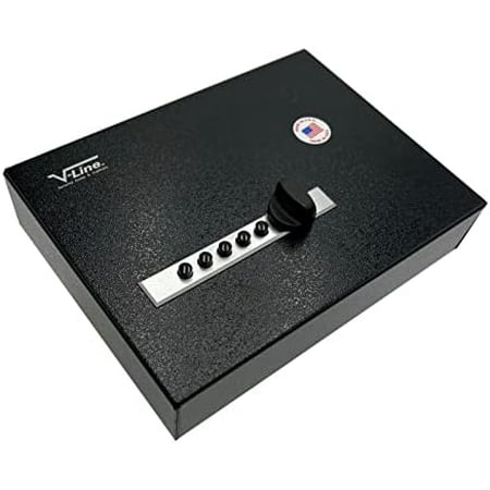 V-Line Compact Keyless Gun Safe CA DOJ Certified Portable Quick Access Pistol Safe for a Handgun and Ammo. Mechanical Lock. Great for Single Handgun When Traveling.
