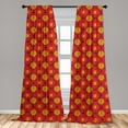 thumbnail image 4 of Ambesonne Sports Curtains, Abstract Basketballs Art, Pair of 28"x63", Vermilion Marigold and Brown, 4 of 4