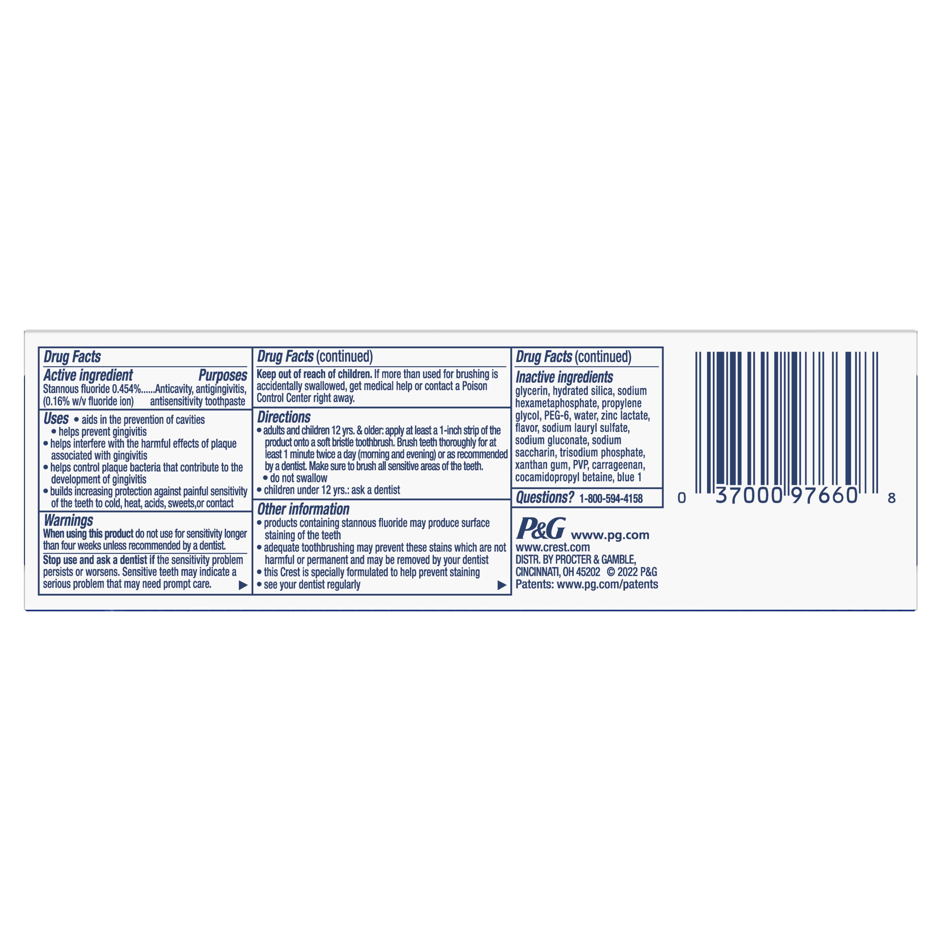 crest pro health toothpaste ingredients