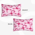 thumbnail image 2 of Rateoe Breast Cancer Ribbons Awareness Pattern Pillow Covers with Invisible Zipper(Pillows are not Included) Standard Pillowcases-14"x20", 2 of 6