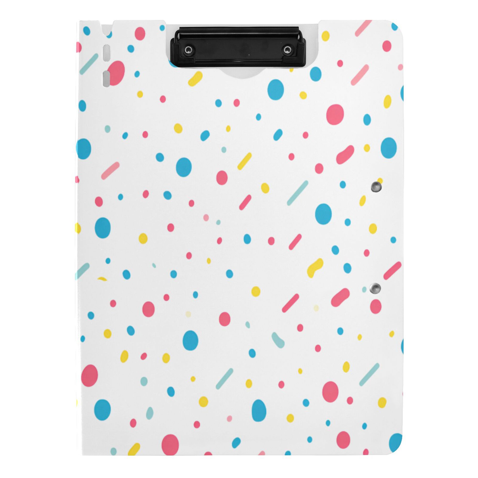 FORMRS A4 Clipboard Folder with Pen Holder Horizontal Foldable School Office Binder, White Retro Pattern