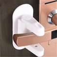 thumbnail image 4 of Cerradura de palanca de puerta mejorada a prueba de niños (paquete de 2) evita que los niños pequeños abran las puertas. Fácil operación con una sola mano para adultos. ABS duradero con resp, 4 of 5