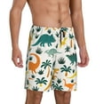 thumbnail image 2 of Wukai Dinosaurs and Tropical Leaves Men’s Short Pajama Pants With Pockets Soft Sleep Pj Shorts for Men-Small, 2 of 6