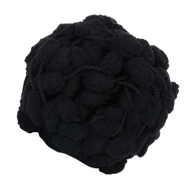 Hilo grueso de pompón para tejer a mano, cómodo, suave, para hacer tú mismo, jumbo Negro