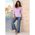 thumbnail image 2 of Roaman's Women's Plus Size Ultimate Keyhole V Neck Tee, 2 of 5