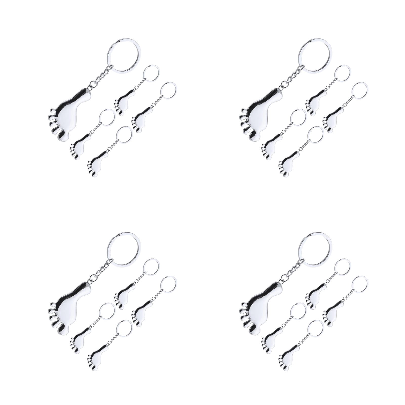 Masteelf 20 Pcs Feet Shaped Keychain Decorative Key Ring Holder Pendant Delicate Keychain Exquisite Footprint Keychain Decorative Keyring
