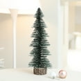 thumbnail image 1 of Cedar Model Artificial Real-looking Exquisite Workmanship Wooden Base Snow Frost Pine Tree Ornaments - 1PC, 1 of 8