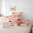 thumbnail image 6 of Homewish Cartoon Flower Daisy 7-Piece Twin Bedding Sets,Retro Rustic Floral Bedding Comforter Set,Pink Orange Blossom Sheet Sets For Girls Kids,Microfiber Bedroom Decor Reversible, 6 of 8