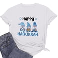 thumbnail image 5 of Penkiiy Happy Hanukkah Shirt Women Chrismukkah Shirt Cat Candle Shirt Love and Light T-Shirt Festival Short Sleeve Tops White, 5 of 8