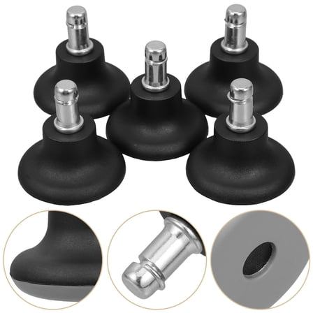 FRCOLOR 5PCS Bell Glides Replacement Office Chair Swivel Caster Wheels to Fixed Stationary Low Profile Castors