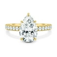 thumbnail image 2 of ESTE ORIGIN 2.00Ct Pear Cut Lab-Grown Diamond Engagement Ring – Hidden Halo, Pavé Band in 18K Yellow Gold for Women US 6.5, 2 of 10