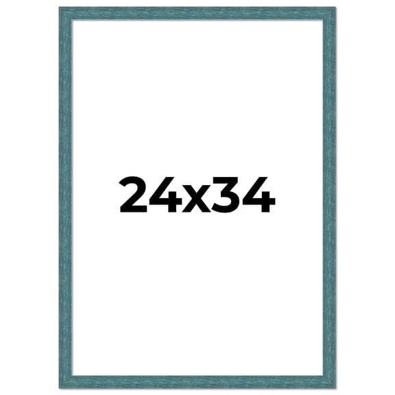 24x34 Frame Blue Rustic Barnwood Solid Wood Picture Frame Width 1.25 Inches | Interior Depth 0.5