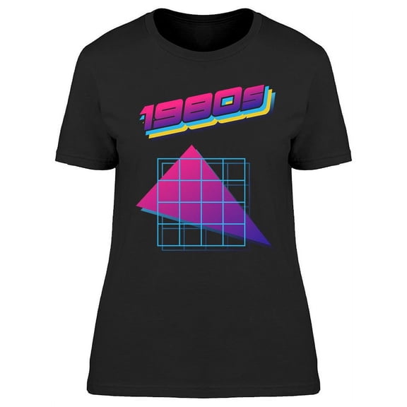 1980s Geometric Glow Gradients  T-Shirt Women -Image by Shutterstock, Female 3X-Large