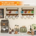 thumbnail image 4 of Coffee Mug Rack Shelf Storage - Coffee Cup Holder Wall Mount Up to Hold 32 Mugs (4Pack), Rustic Wood Coffee Mug Holder Organizer Wall Mount Display Shelf for Kitchen, Home, Coffee Bar, Office, 4 of 13