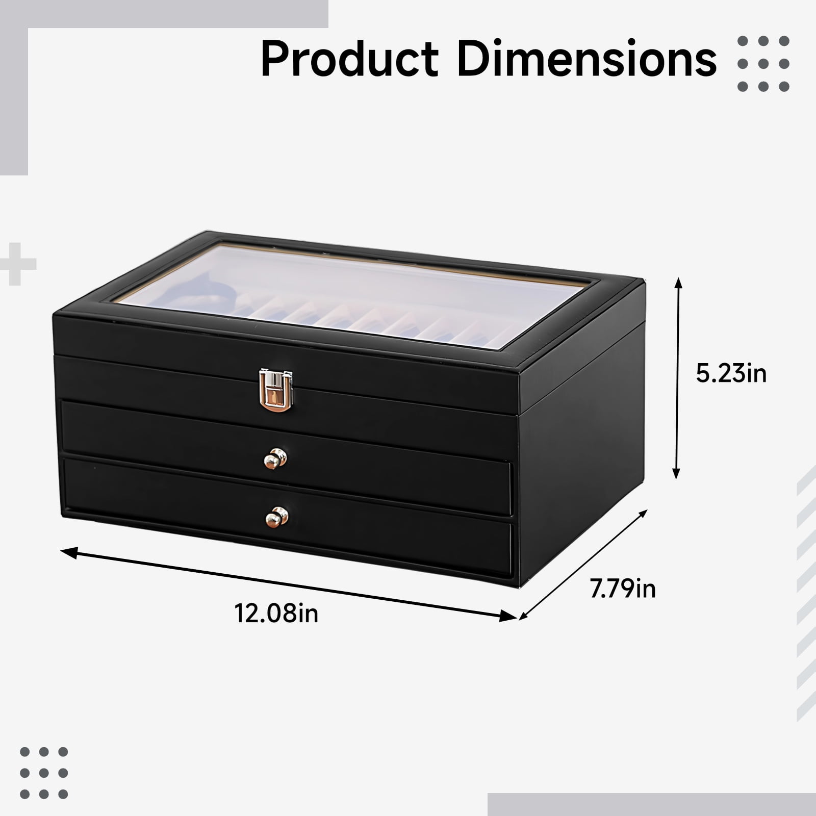 Pen Organizer Storage Display Box, Vintage PU Leather Pen Case, 36 Pen Slots with Soft Cushion, Mirror Top, Secure Metal Lock, Ideal for Collectors and Gift Purposes