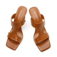 thumbnail image 3 of Sandalias de tacón WAYDERNS Brown para mujer con punta abierta, 3 of 8