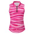 thumbnail image 4 of KHONTS Women's Sleeveless Golf Tops Quarter Zip Graphic Tank Tops Summer Collared Sporty Vest Pink XL, 4 of 5