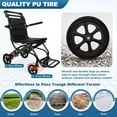 thumbnail image 6 of Mujocooker Lightweight Folding Transport Travel Wheelchair, Portable Compact Aluminum Wheelchair for Adults Weight 15lbs Support 220Lbs, 6 of 8