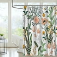 thumbnail image 5 of Wildflower Botanical Shower Curtain for Bathroom Decor Floral Flower Plant Green Leaves Bathroom Accessories 72x72in, 5 of 7