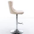 thumbnail image 6 of 2pcs Beige Velvet With Backs - 360° Swivel, Adjustable Seat Height 25 33 Inch For Home Pub And Kitchen Island 25-33 Height, Comfortable Kitchen,, 6 of 7