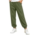 thumbnail image 3 of Falkdiz Boys Loose Pants Back to School Outdoor Pockets Lightweight Joggers Casual Pantalones Relaxed fit Trousers for Boys, Army Green, Size: 5-6 Years, 3 of 9