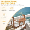 thumbnail image 3 of Ktaxon Hanging Deck Table, Adjustable Acacia Wood Folding Balcony Railing Table, Multifunctional Waterproof Bar Table for Patio Garden Baluster Windows, Semicircular, 3 of 8