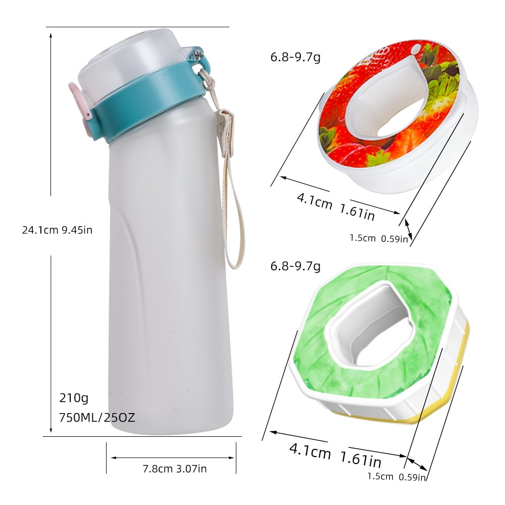 Hmess Air Up Flavored Water Bottle Scent Water Cup Flavored Sports Water  Bottle For Outdoor Fitness-Blue and 3 Pods 
