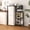 French Oak Grey, variant on HOMLUX 4-Tier Coffee Bar Bakers Rack with Mini Fridge Stand, Wood Kitchen Storage Shelf Microwave Stand, Easy Assembly, Americano