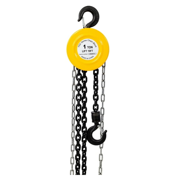 Chain Hoist 2200lbs 1 Ton Manual - 10ft Lift Heavy Duty Steel