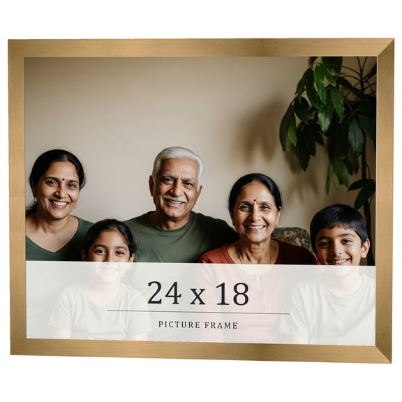 24x18 Frame Gold Bronze Solid Wood Picture Frame Width 0.75 Inches | Interior Frame Depth 0.5