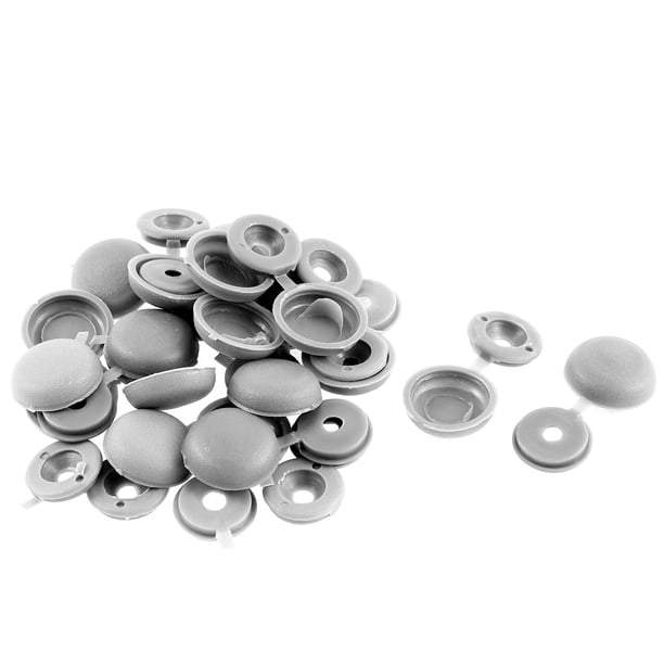 20Pcs Tuerca de Tornillo con Bisagra Gris Plástico Decorativo Tapón