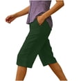 thumbnail image 3 of yillto Capris Pant for Womens Straight Leg Loose Dressy Pants Elastic Waist Casual Capri Trousers with Pocket, 3 of 6