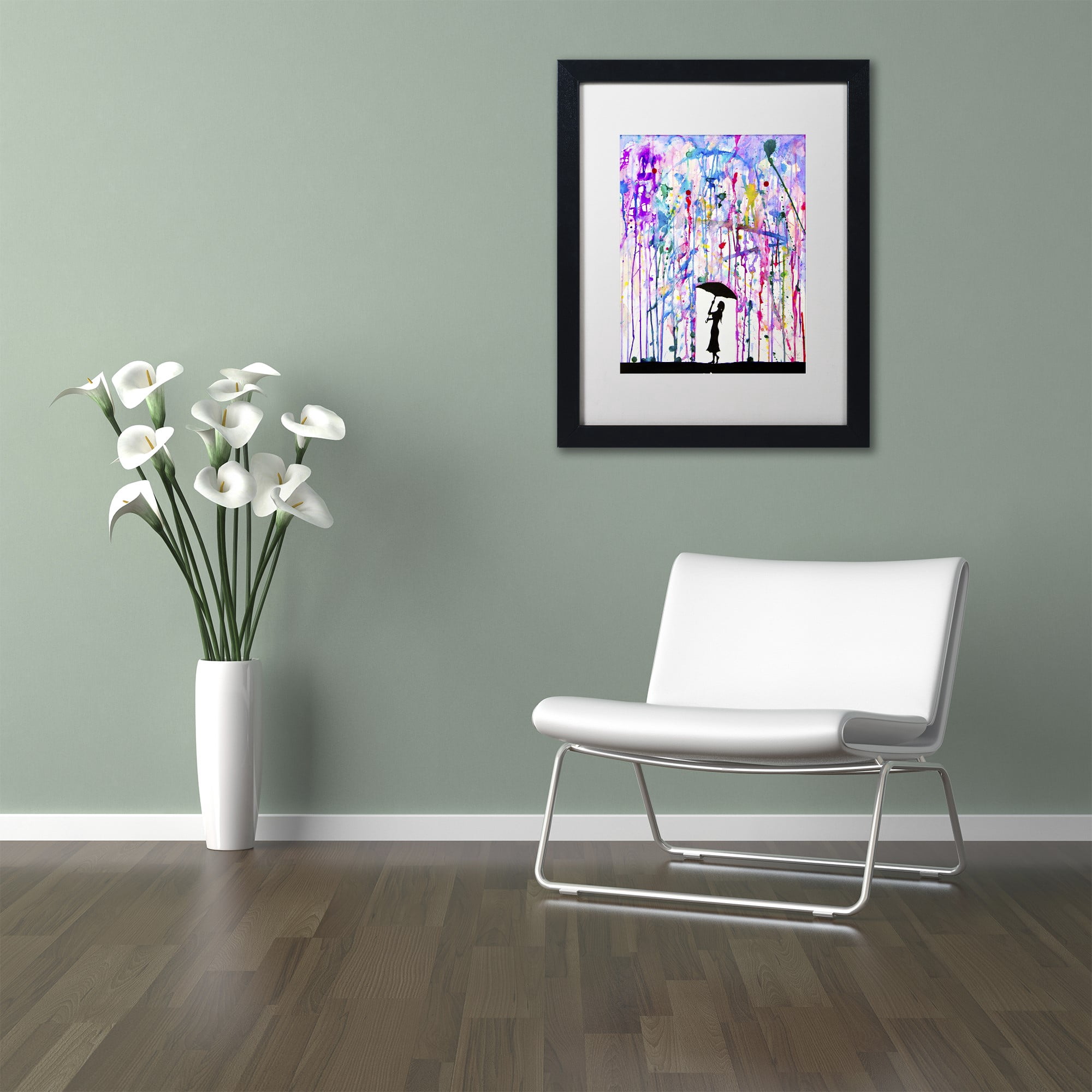 Trademark Fine Art 'Deluge' Canvas Art by Marc Allante, White Matte, Black Frame