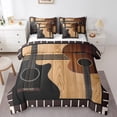 thumbnail image 1 of Wooden Guitar 7Pcs Comforter Set Full,Music Theme Bedding Set for Kids Boys Girls Adult Room Decor,Instrument Splicing Pattern Flat Fitted Sheet Rustic Vintage 2 Throw Pillow Covers,2 Pillowcases, 1 of 5