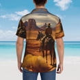 thumbnail image 3 of Lsque Western Desert Cowboy Cloud pattern Hawaiian Shirt for Men, Unisex Summer Beach Casual Short Sleeve Button Down Shirts-Large, 3 of 9