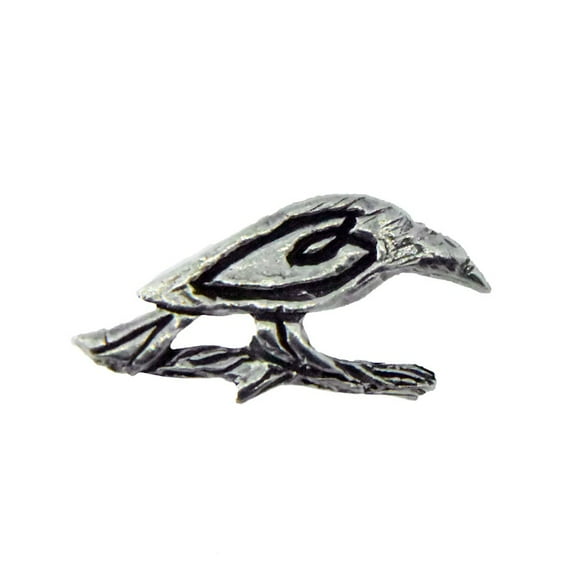 Odin's Raven Pin, Bird, Norse, G007, Nordic, Huginn, Muninn, Celtic, Gothic, Viking, Medieval, Pins, Lapel, Brooch, Brooches, Hat, Backpack, Handmade in the USA, 100  Gothic Designs, Pewter