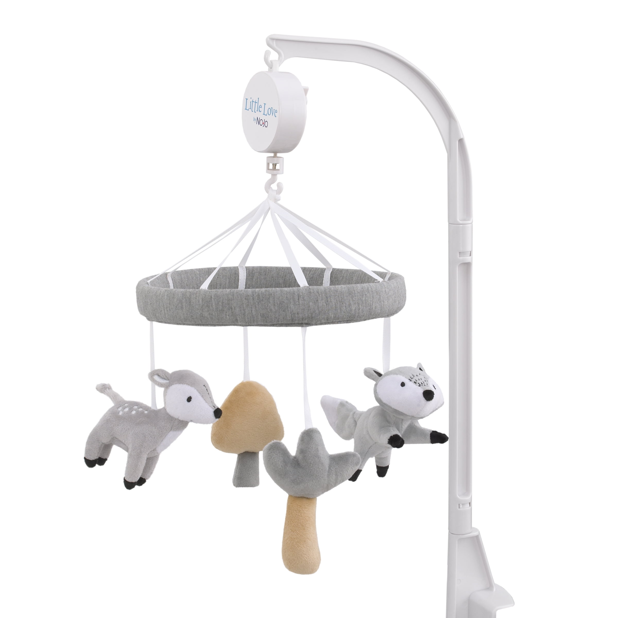 Little Love by NoJo Lil Fox and Deer Musical Mobile, Grey, Unisex